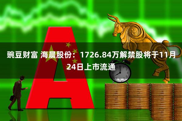 豌豆财富 海晨股份：1726.84万解禁股将于11月24日上市流通